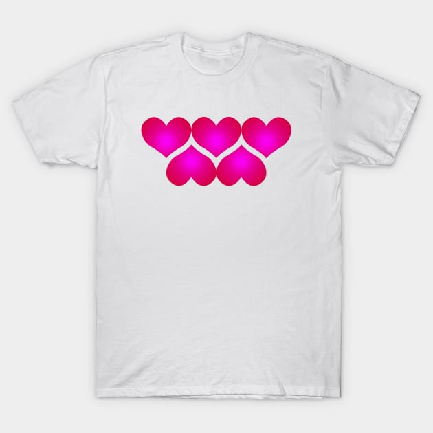 Hearts, Hearts, Hearts - In the Pink T-Shirt by RawSunArt